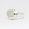 Natural solid white / light opal ring set in sterling silver